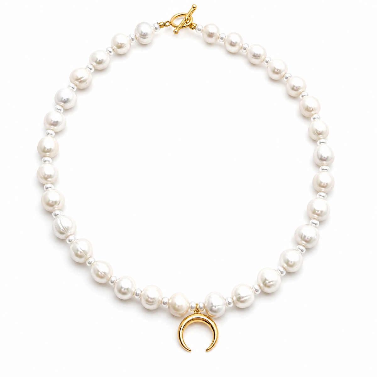 Crescent Moon Freshwater Pearl Choker Necklace | The Twyla Necklace