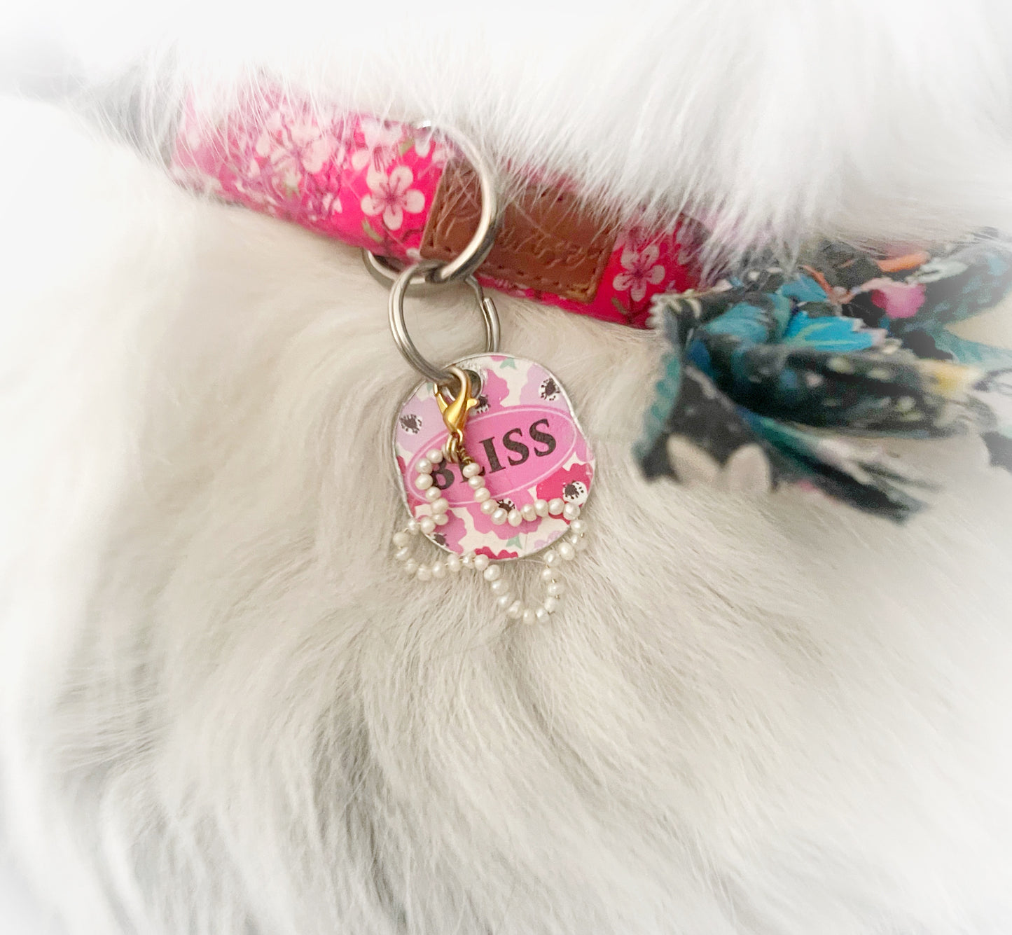 Pet Collar Charm Accessories, Clip-On Dog Tag Charm, Real Pearl Bone Dog Collar Charm, Poo Bag Accessories, Pet Owner Gift, Gift for Dog Mum