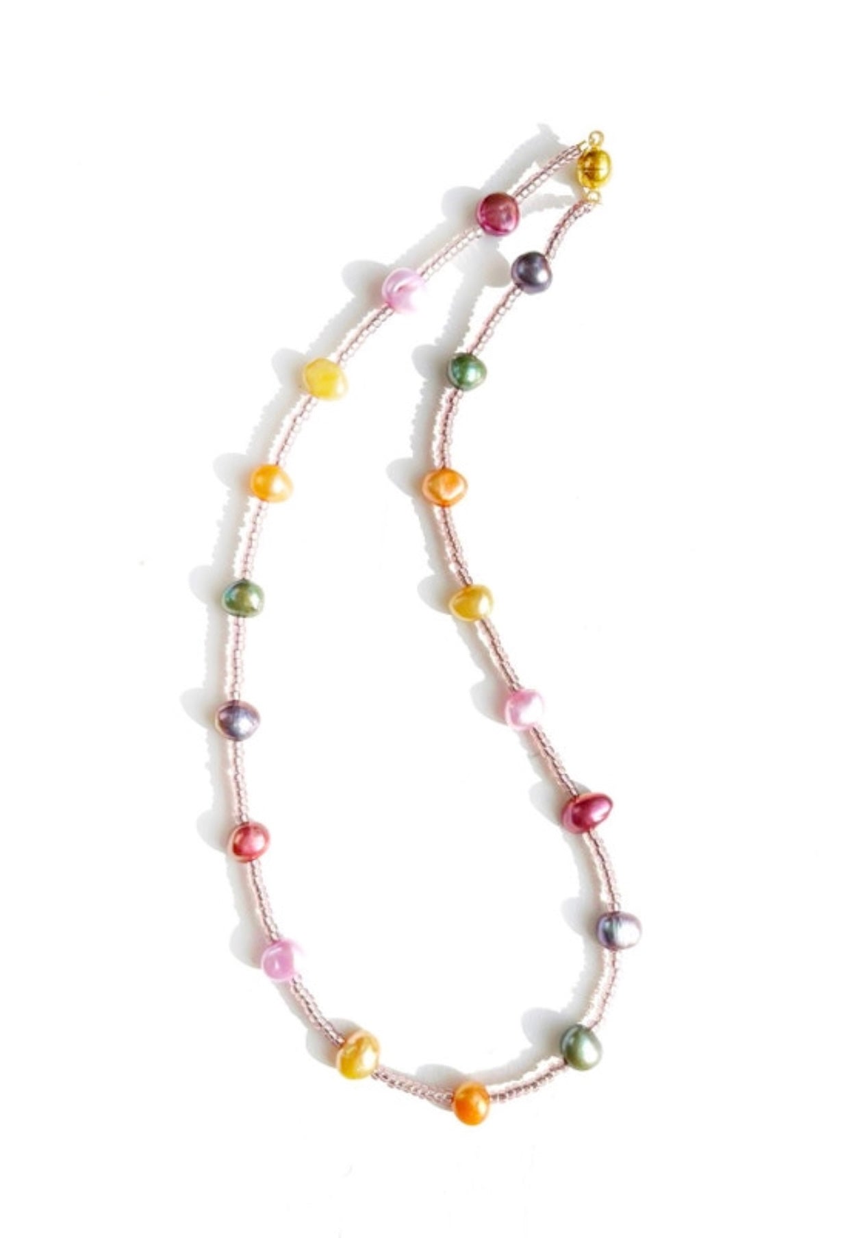 Seed bead choker necklace for summer, dainty pearl necklace choker, colourful unique pearl jewelry