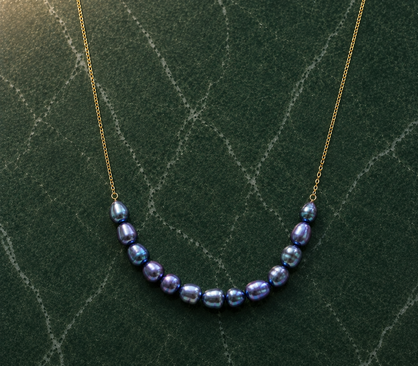 Grey Pearl Bar Necklace