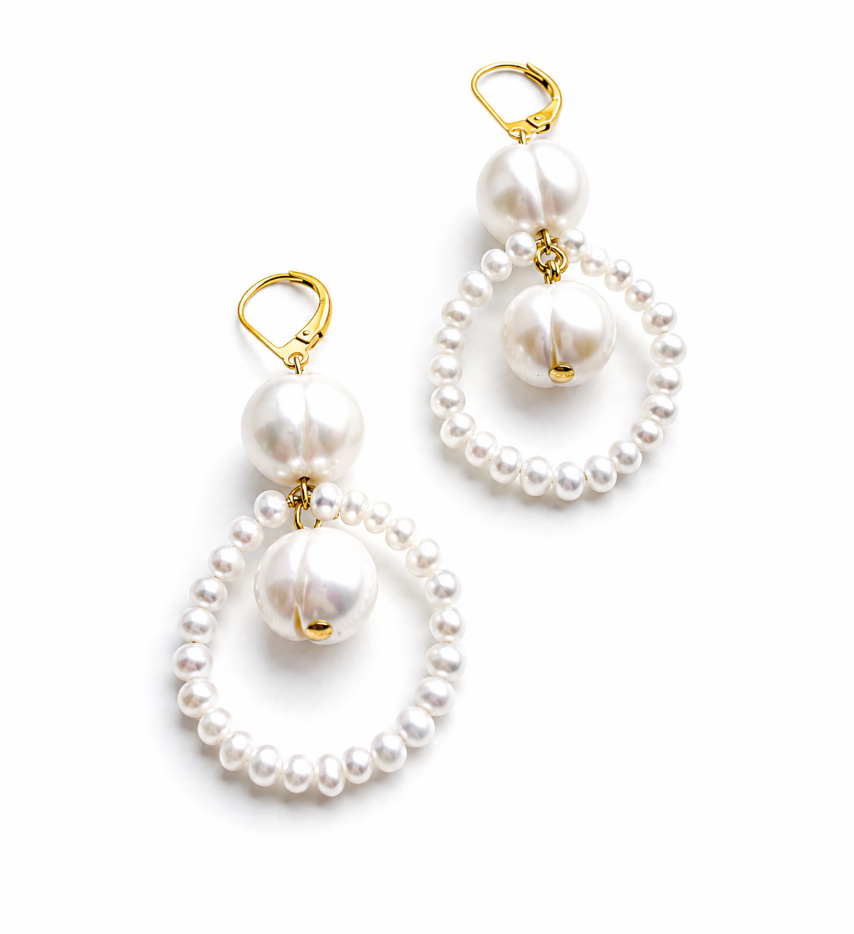 Freshwater Pearl Drop Earrings | Gold Vermeil Bridal Earrings | The EVANGELINE Earrings