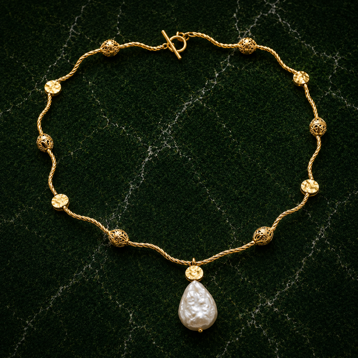 Dainty Teardrop White Freshwater Pearl Necklace, Simple Gold Pearl Necklace, Lightweight Gold Plated Jewelry, Everday Minimalist Choker