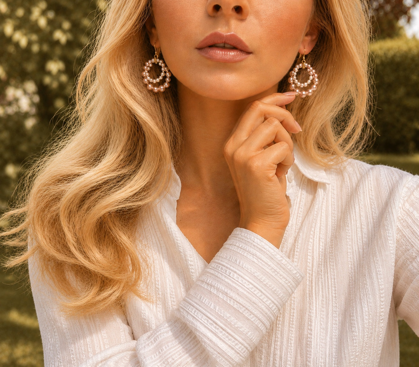 Statement Earrings Pearl Dangle and Drop Earrings Hoop Earrings Gold Freshwater Pearl Hoop Earrings, Unique Pearl Jewelry Geometric Earrings