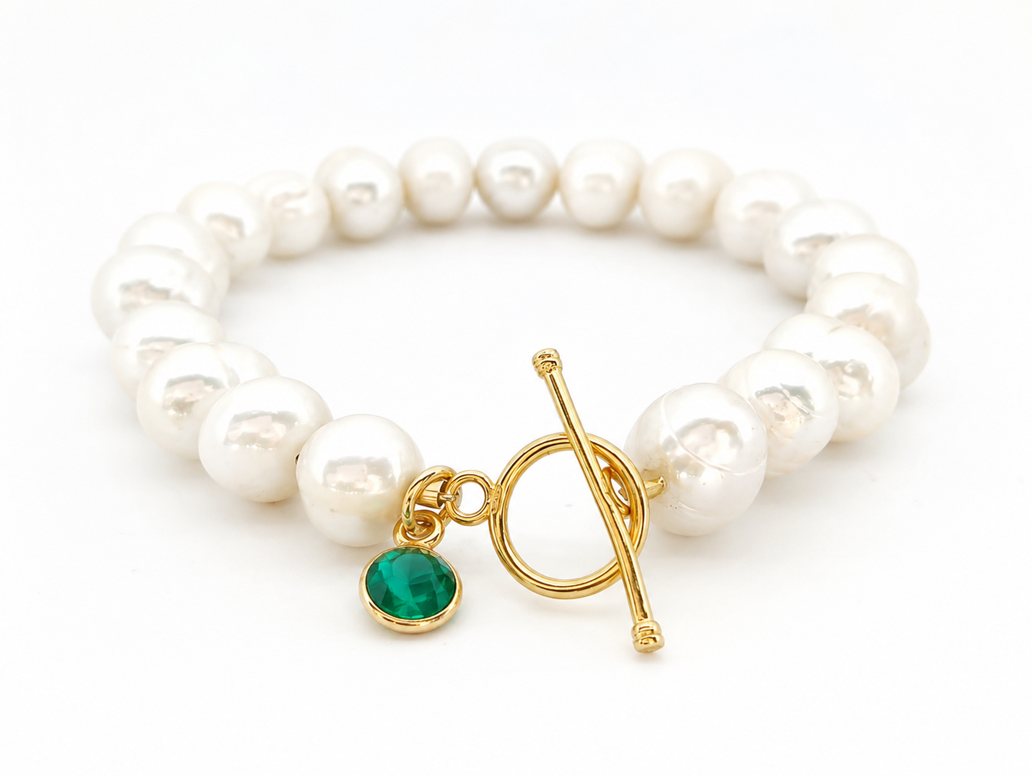 May Birthstone Pearl Bracelet, Minimalist Charm Bracelet, Freshwater Pearl Bracelet Gold, May Birthday Gift for Her, Bridesmaid Jewelry