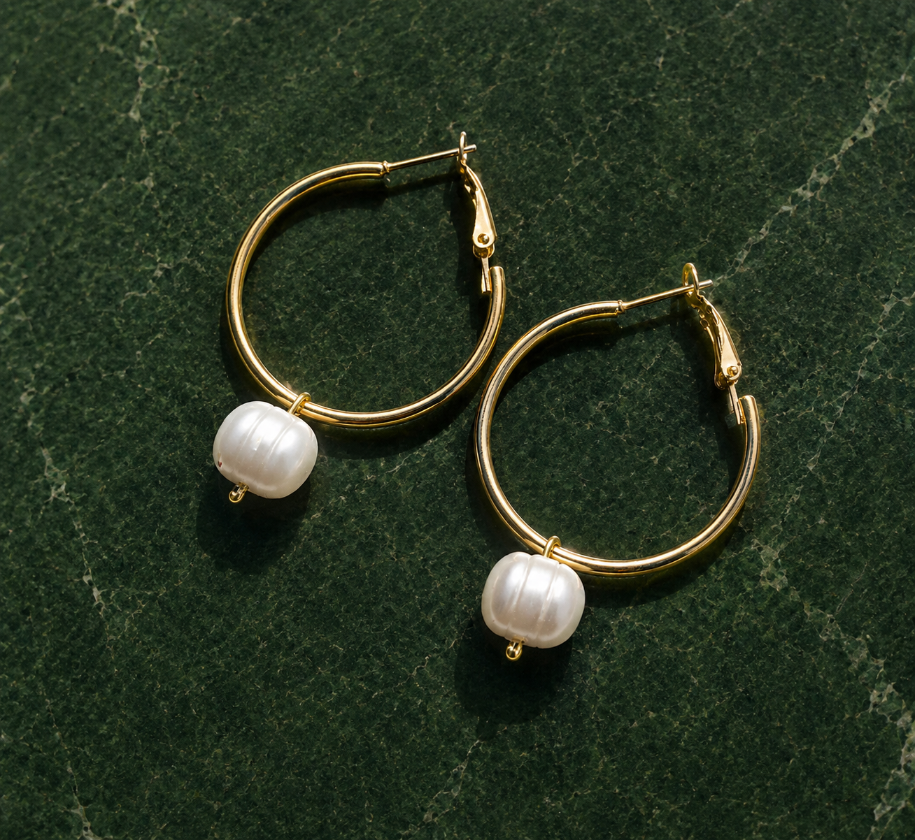Pearl Hoop Earrings