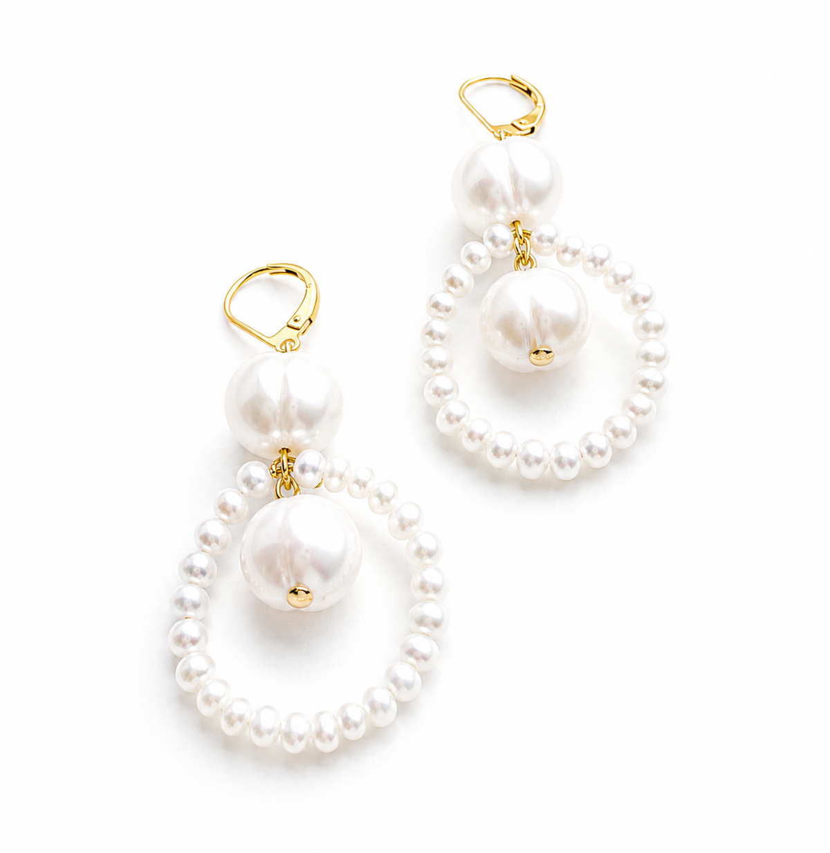 Freshwater Pearl Drop Earrings | Gold Vermeil Bridal Earrings | The EVANGELINE Earrings