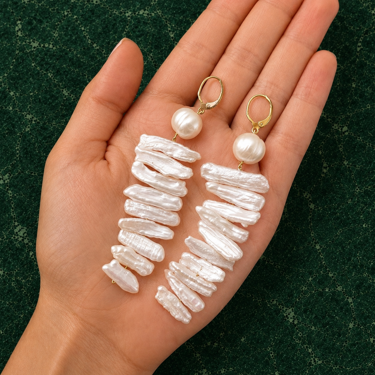 Pearl Drop Earrings, Freshwater Pearl Earrings, Bridal Statement Earrings, Long Pearl Dangle Earrings, Wedding Earrings, Bridesmaid Jewelry