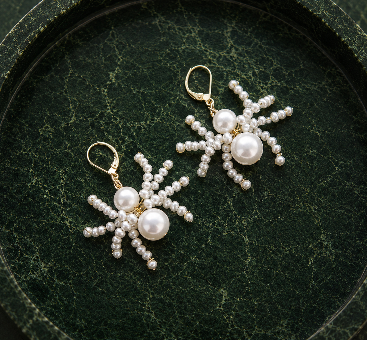 Spider Statement Earrings, Unique Earrings, Pearl Drop Earrings, Dangle Earrings, Freshwater Pearl Jewelry, Quirky Fun Statement Jewelry