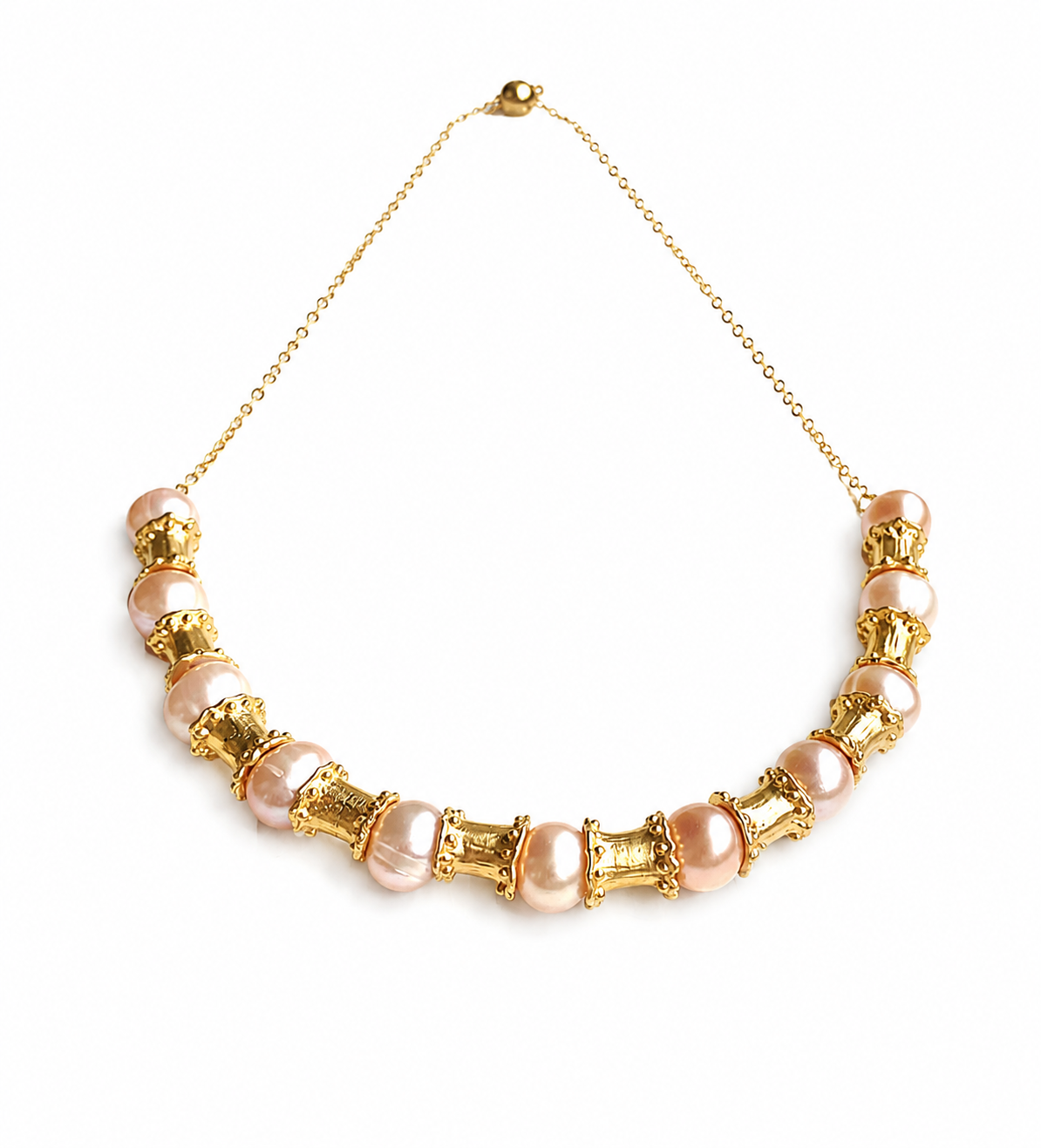 Peach Pearl Bar Necklace