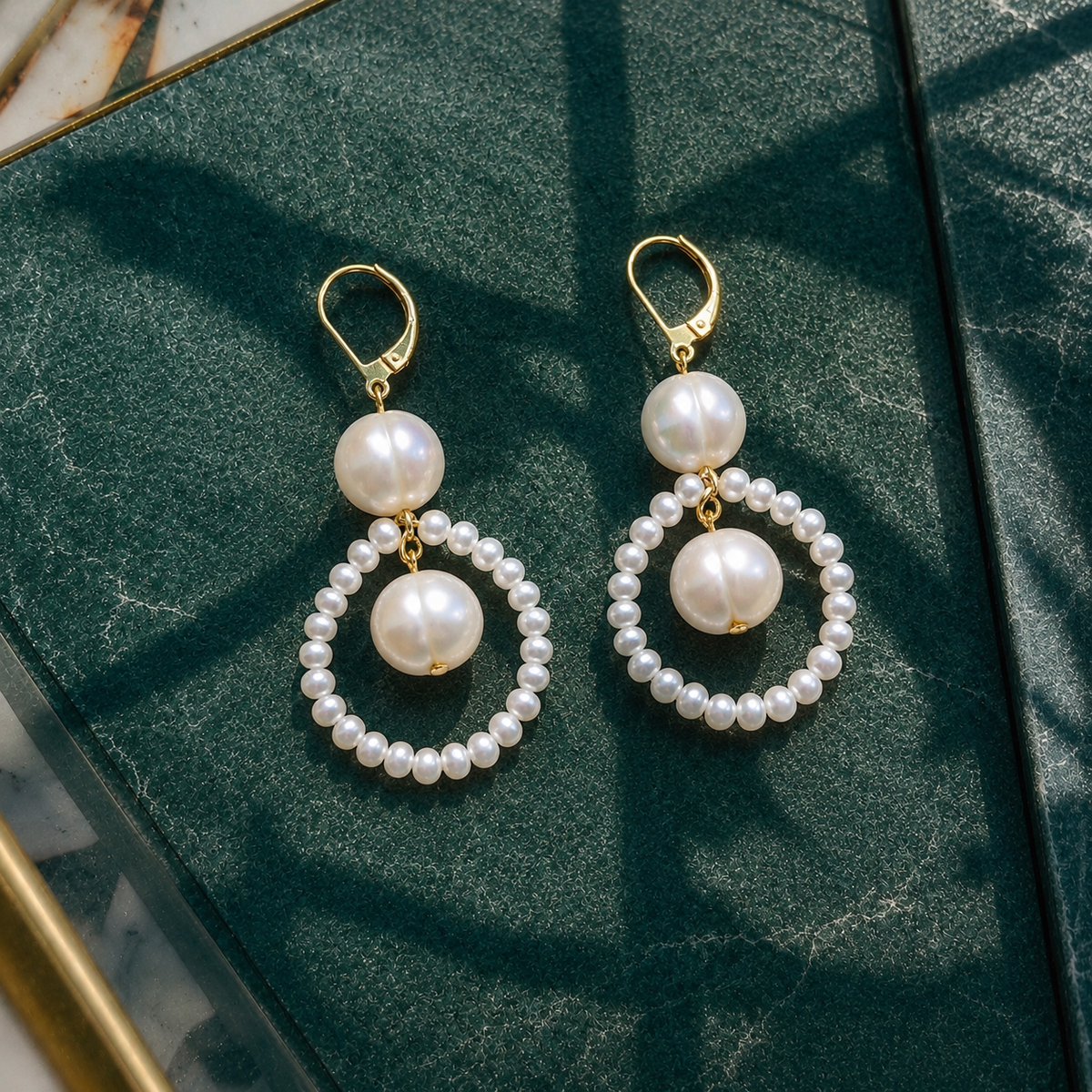Freshwater Pearl Drop Earrings | Gold Vermeil Bridal Earrings | The EVANGELINE Earrings