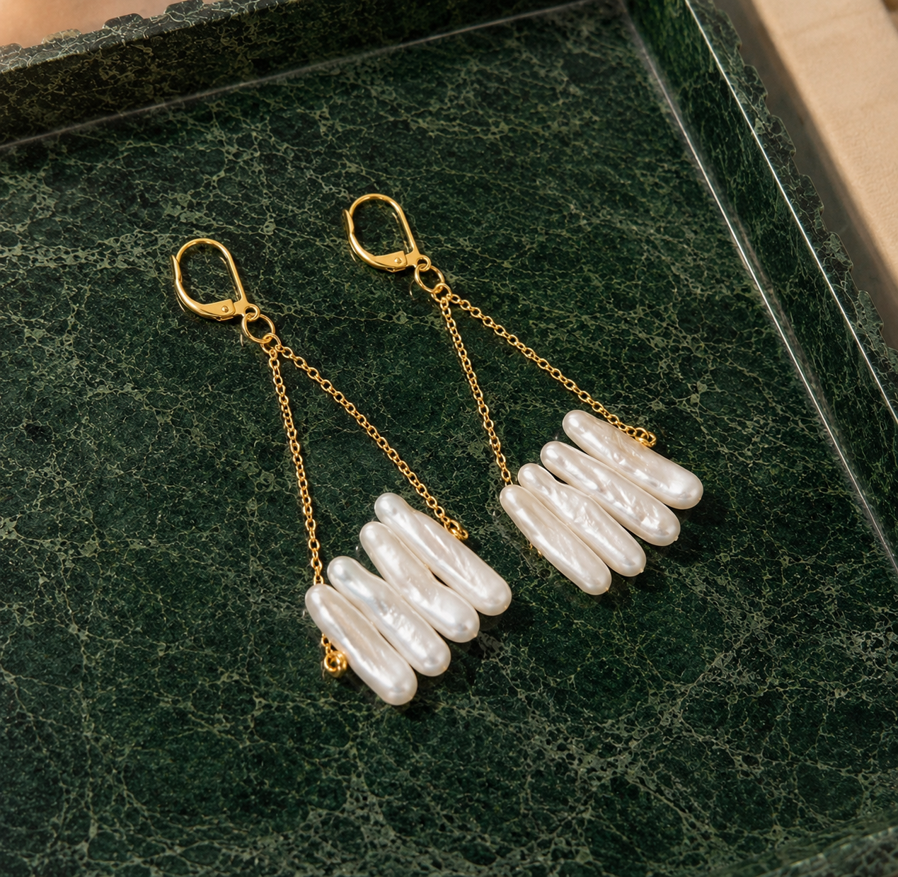 stick pearl earrings