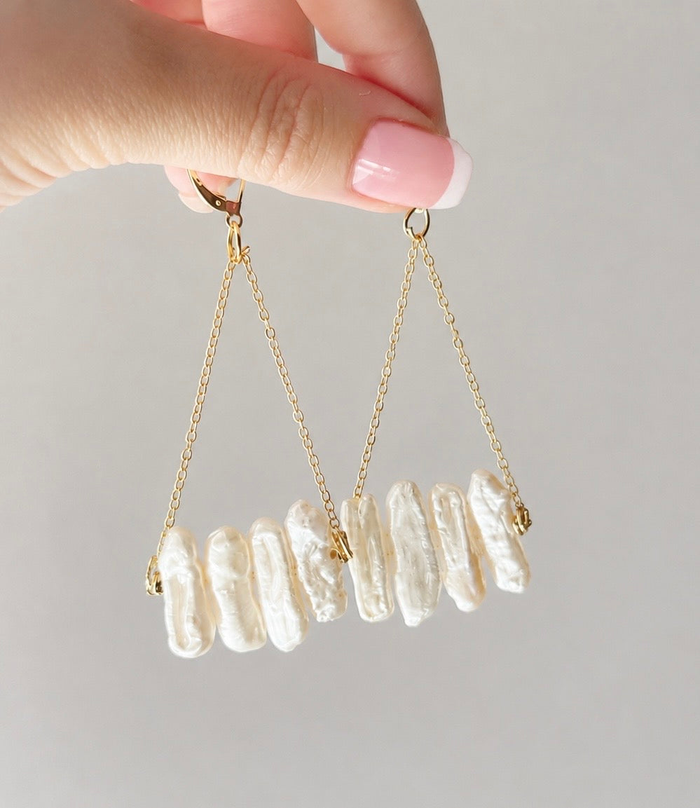 stick pearl earrings