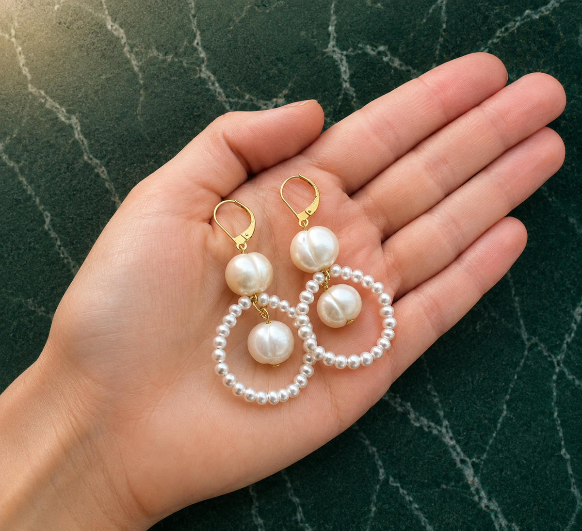 Freshwater Pearl Drop Earrings | Gold Vermeil Bridal Earrings | The EVANGELINE Earrings