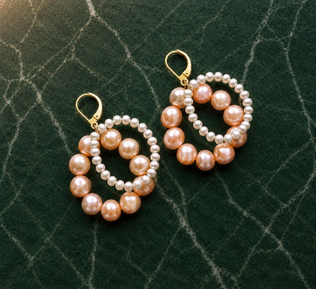 Statement Earrings Pearl Dangle and Drop Earrings Hoop Earrings Gold Freshwater Pearl Hoop Earrings, Unique Pearl Jewelry Geometric Earrings