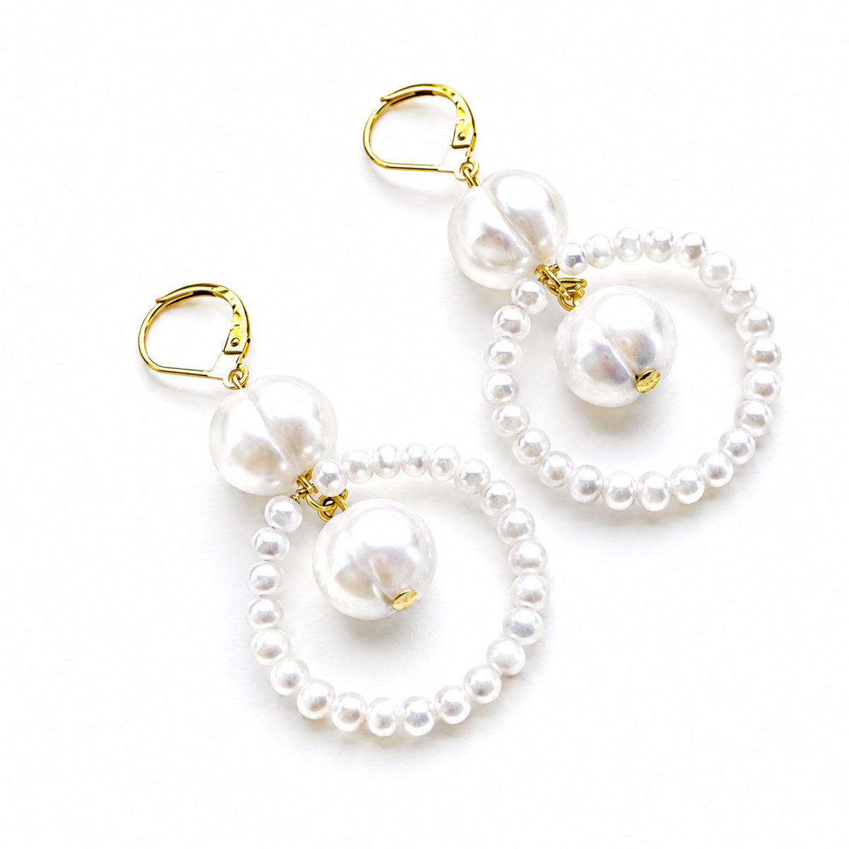 Freshwater Pearl Drop Earrings | Gold Vermeil Bridal Earrings | The EVANGELINE Earrings
