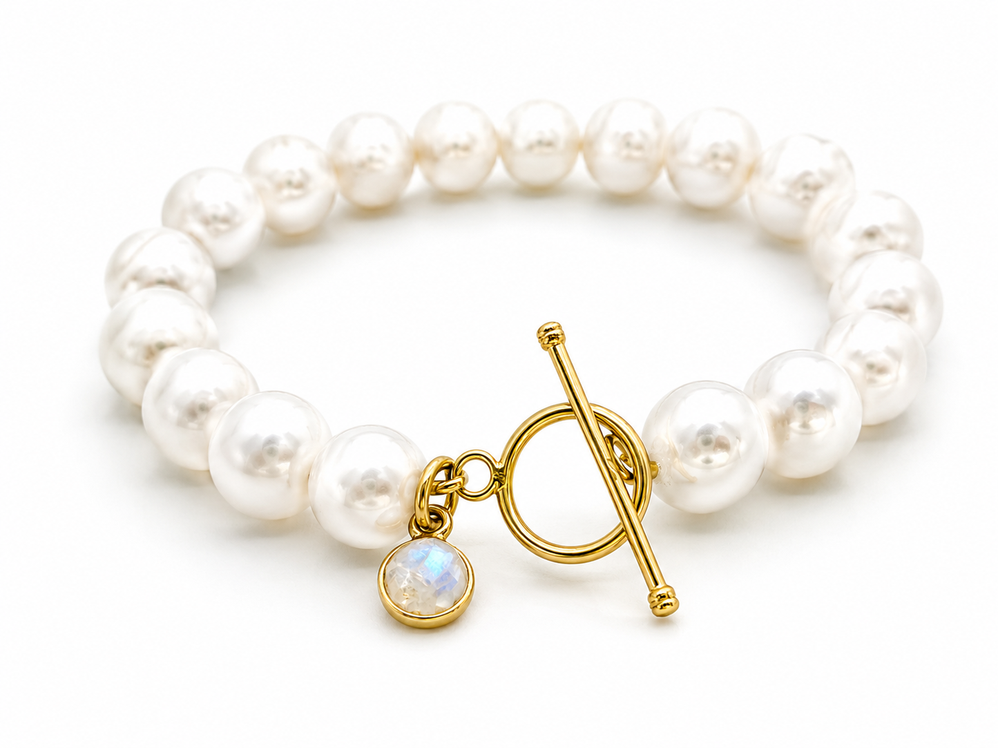 June Birthstone Pearl Bracelet, Minimalist Charm Bracelet, Freshwater Pearl Bracelet Gold, May Birthday Gift for Her, Bridesmaid Jewelry
