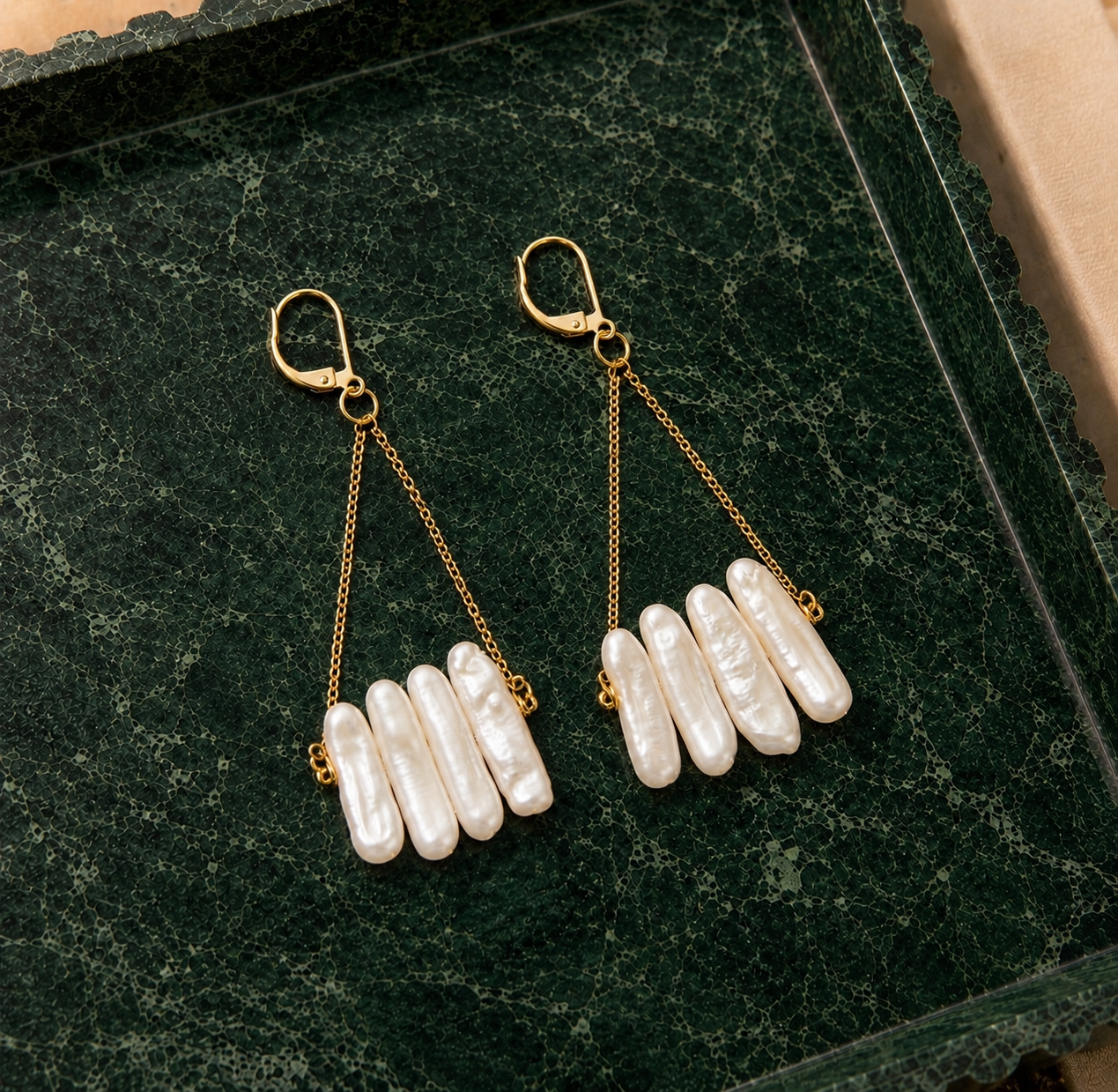 stick pearl earrings