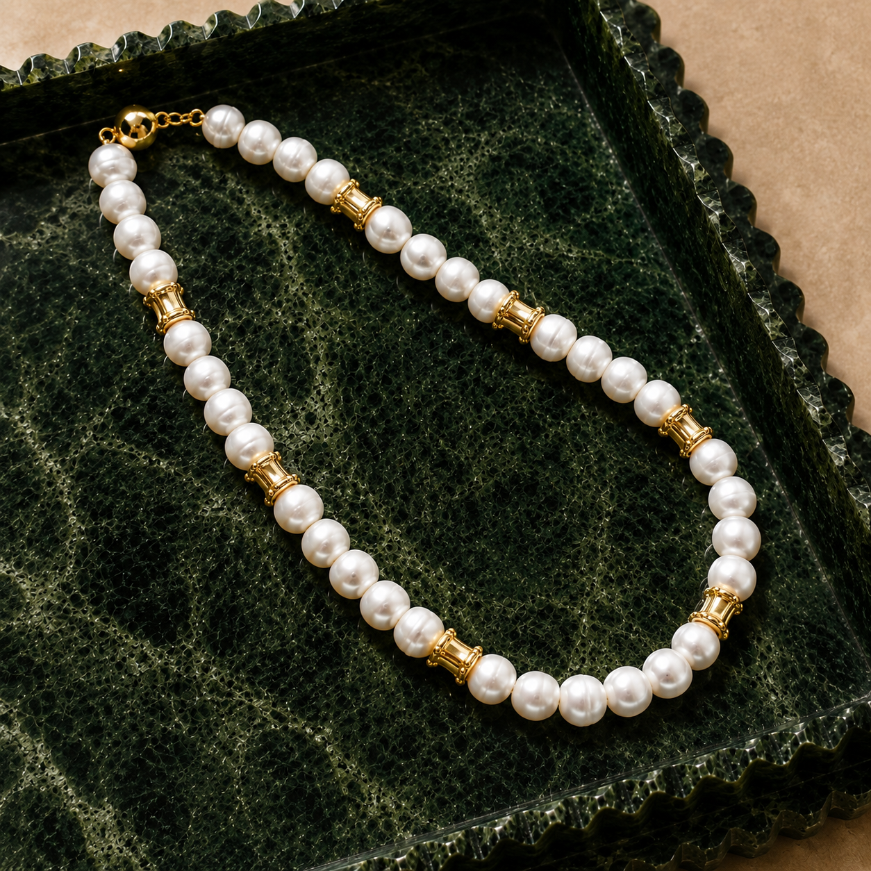 Gold spacer necklace