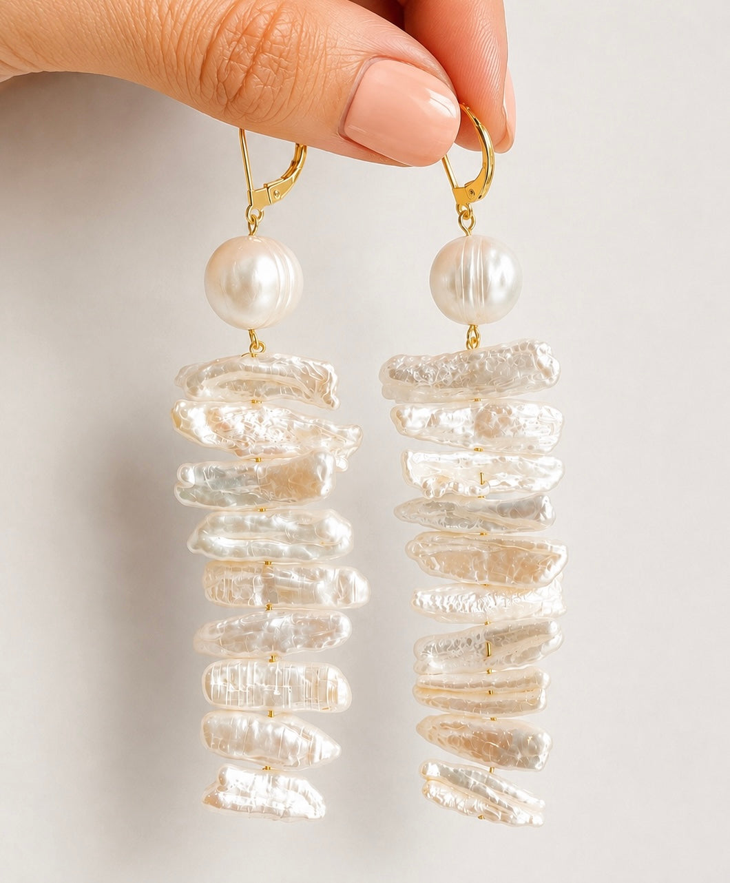 Pearl Drop Earrings, Freshwater Pearl Earrings, Bridal Statement Earrings, Long Pearl Dangle Earrings, Wedding Earrings, Bridesmaid Jewelry