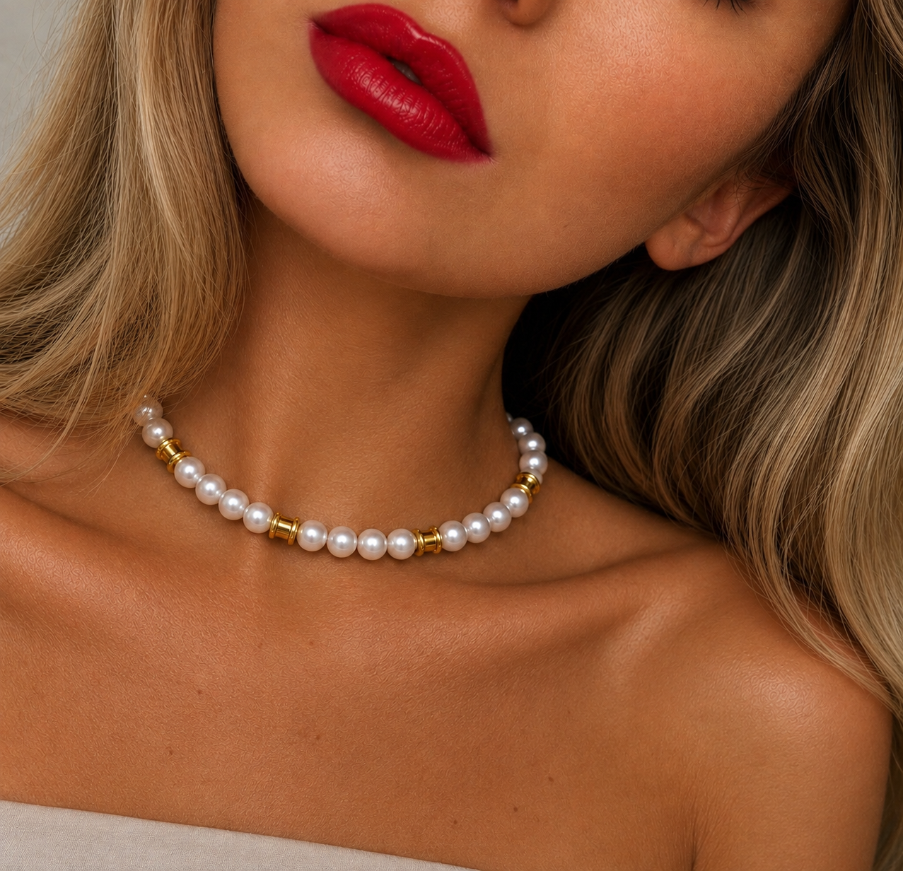 Gold spacer necklace