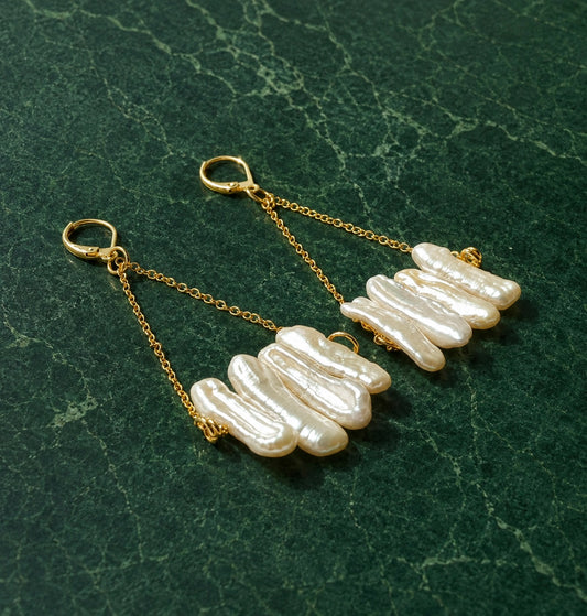 Freshwater Stick Pearl Boho Dangle Earrings | The PIA Earrings