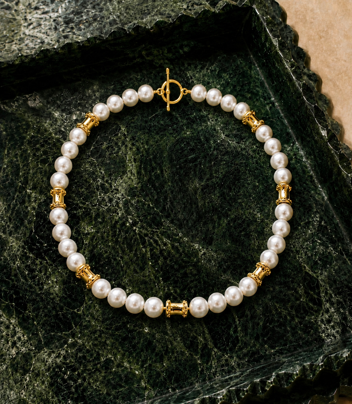 Gold spacer necklace