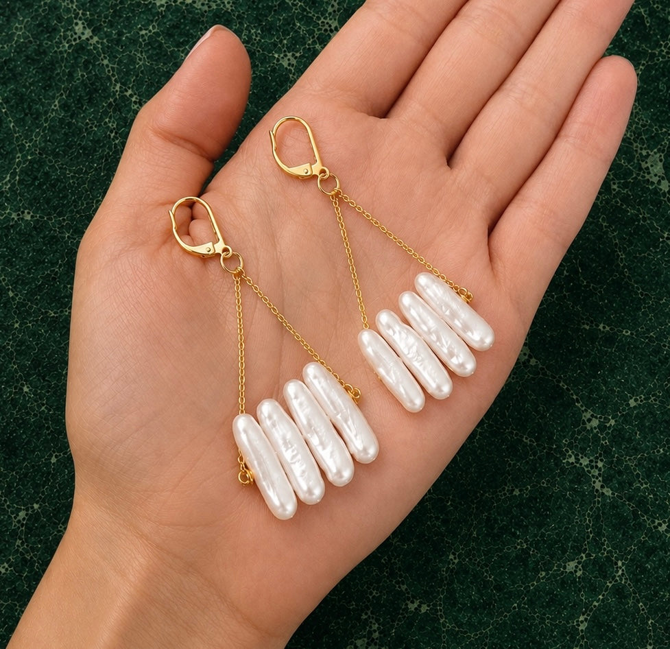 Freshwater Stick Pearl Boho Dangle Earrings | The PIA Earrings
