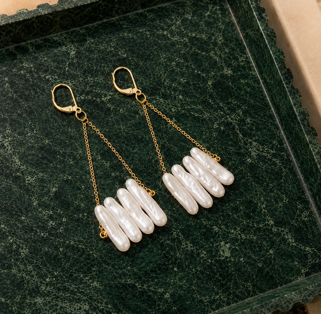 stick pearl earrings