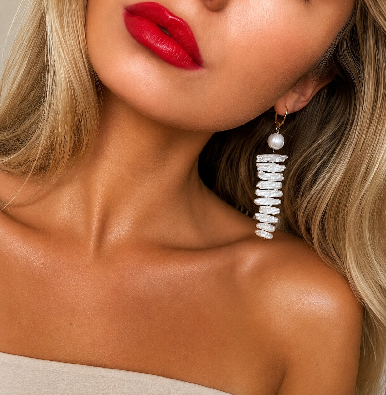 Pearl Drop Earrings, Freshwater Pearl Earrings, Bridal Statement Earrings, Long Pearl Dangle Earrings, Wedding Earrings, Bridesmaid Jewelry