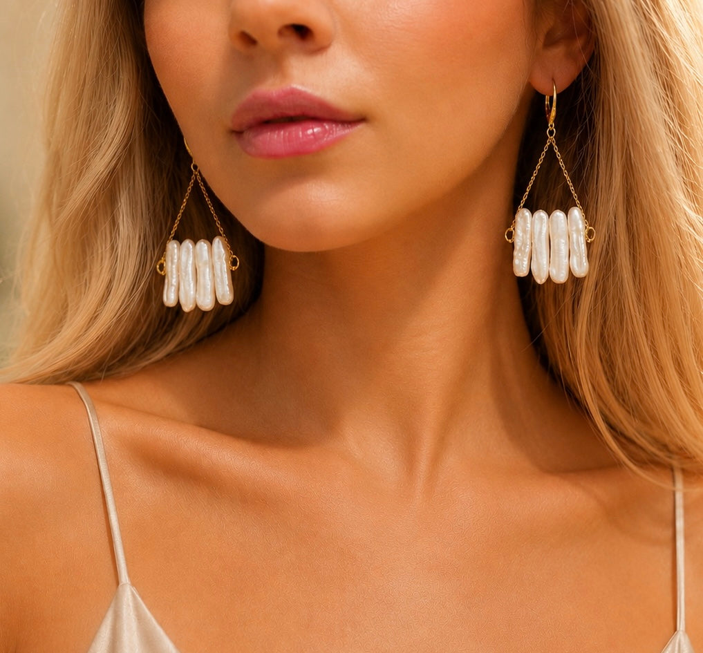 stick pearl earrings