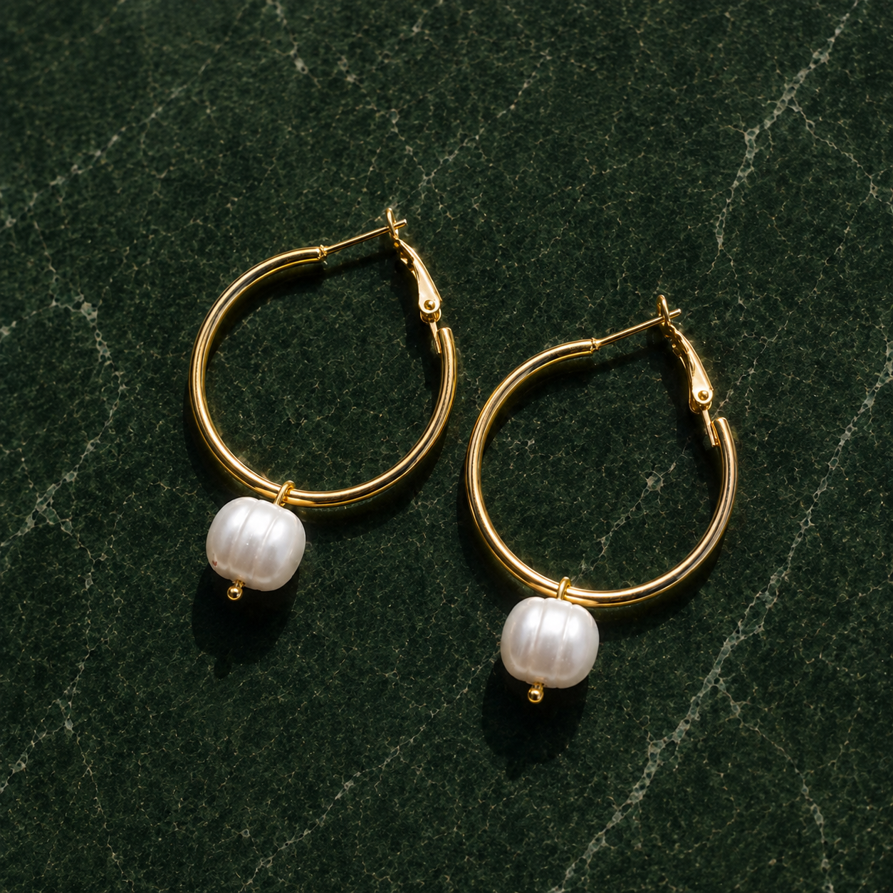 Pearl Hoop Earrings