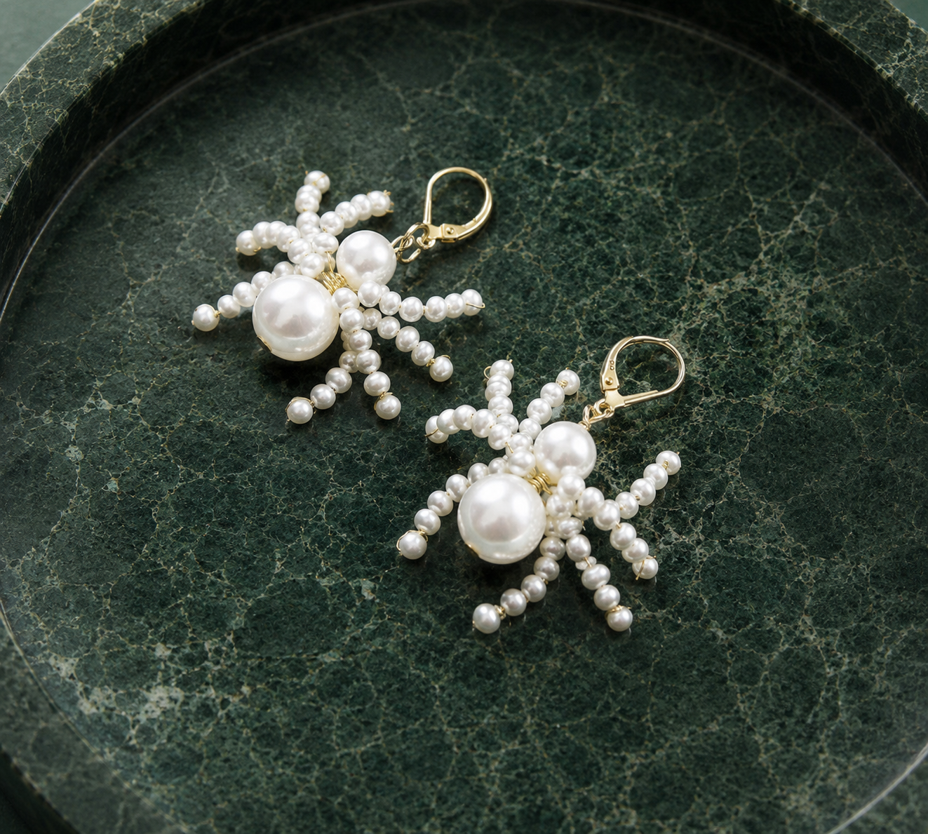 Spider Statement Earrings, Unique Earrings, Pearl Drop Earrings, Dangle Earrings, Freshwater Pearl Jewelry, Quirky Fun Statement Jewelry