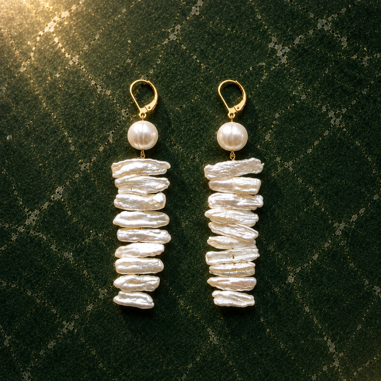 Pearl Drop Earrings, Freshwater Pearl Earrings, Bridal Statement Earrings, Long Pearl Dangle Earrings, Wedding Earrings, Bridesmaid Jewelry