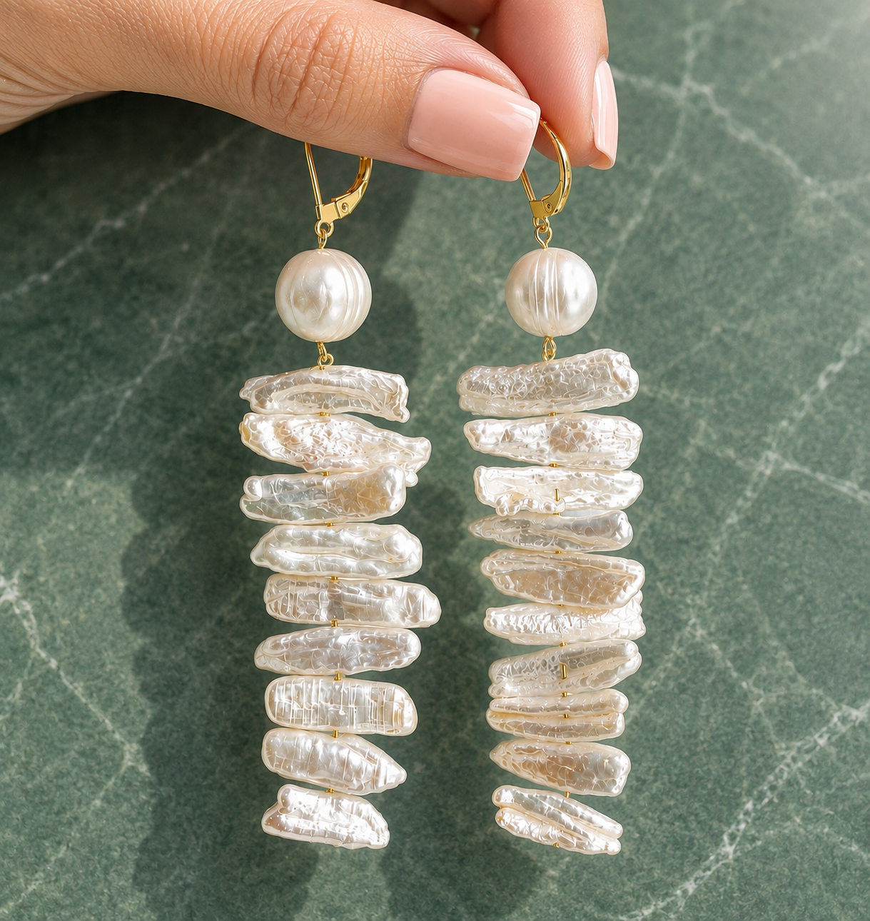 Pearl Drop Earrings, Freshwater Pearl Earrings, Bridal Statement Earrings, Long Pearl Dangle Earrings, Wedding Earrings, Bridesmaid Jewelry