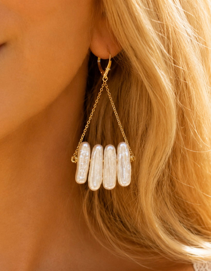 stick pearl earrings