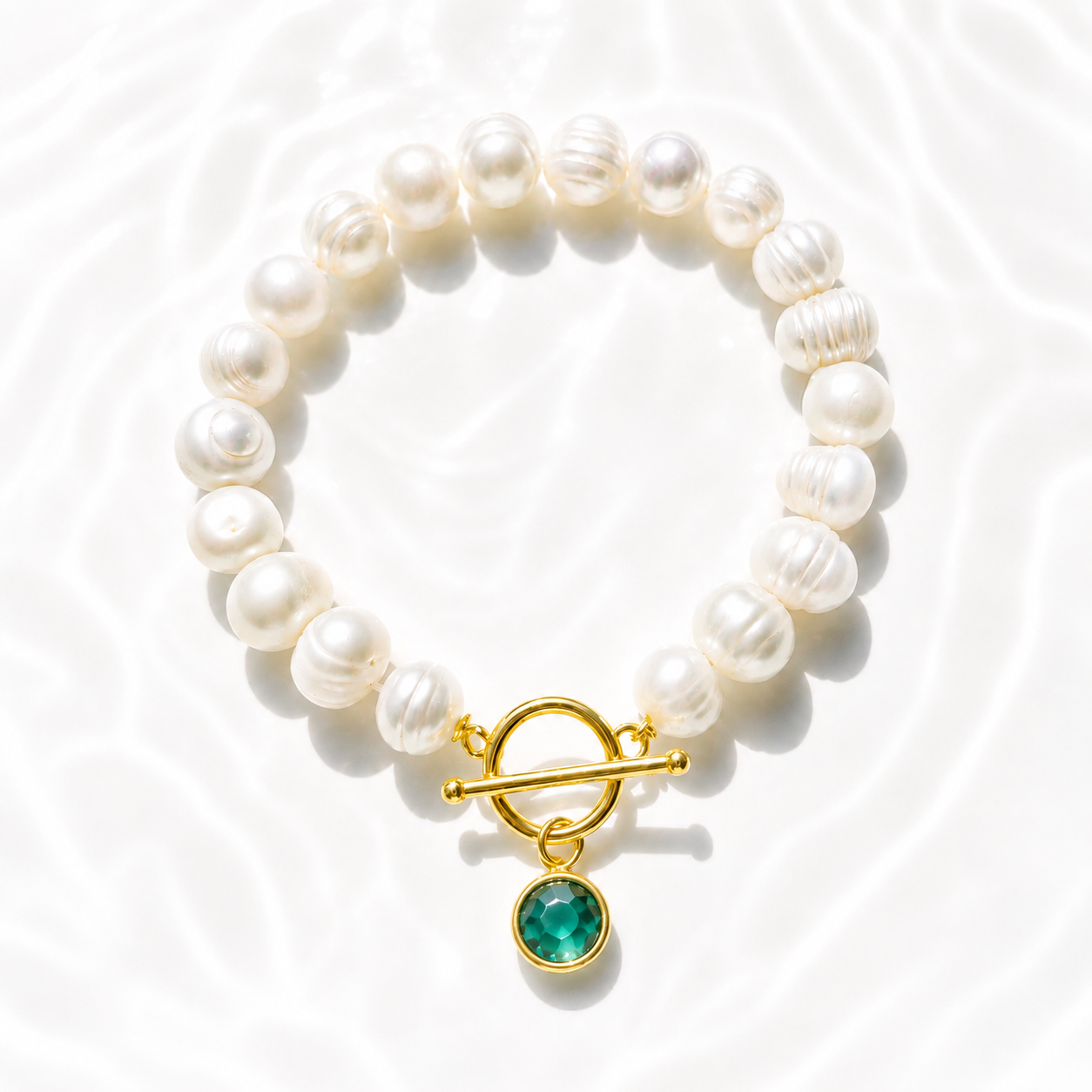 May Birthstone Pearl Bracelet, Minimalist Charm Bracelet, Freshwater Pearl Bracelet Gold, May Birthday Gift for Her, Bridesmaid Jewelry