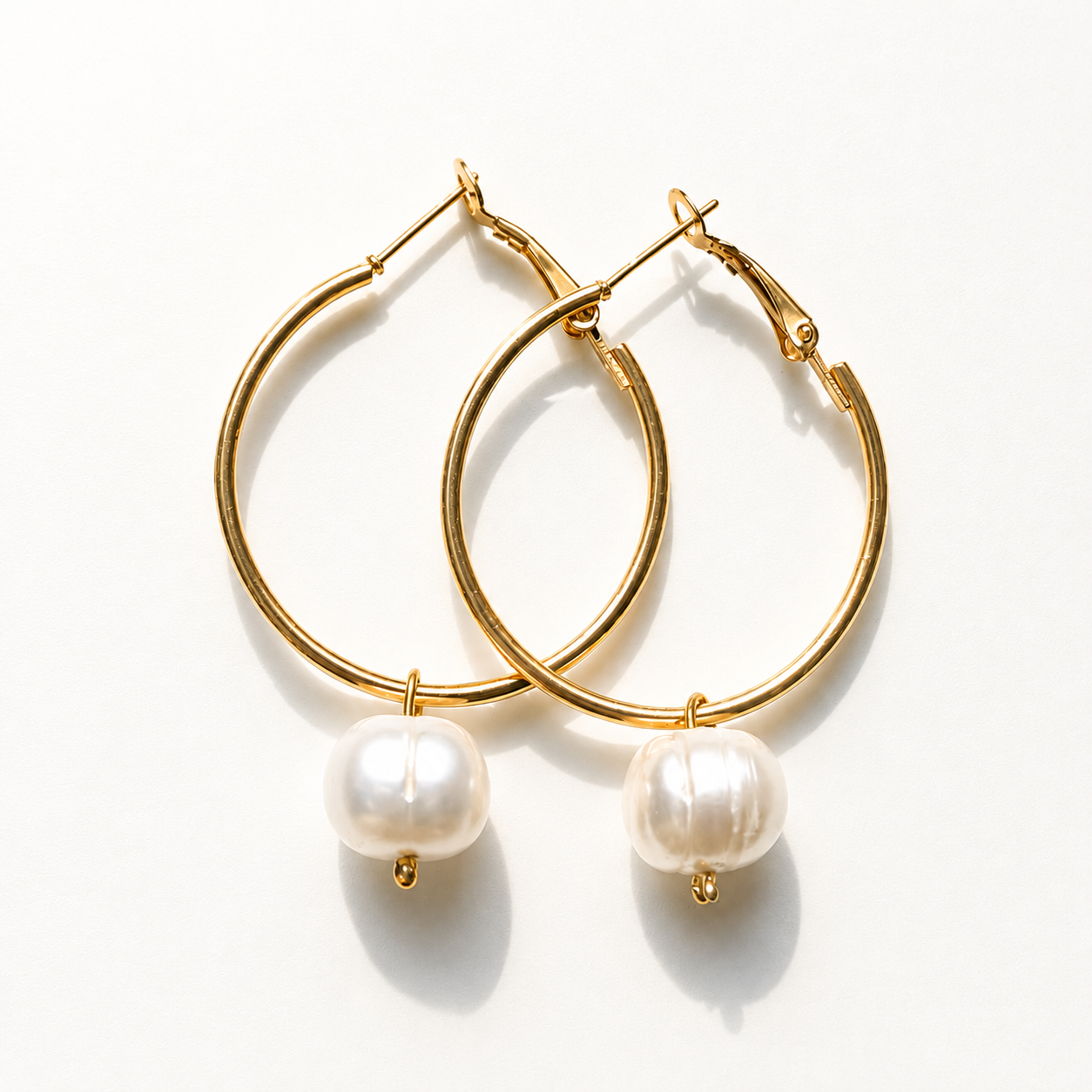 Pearl Hoop Earrings