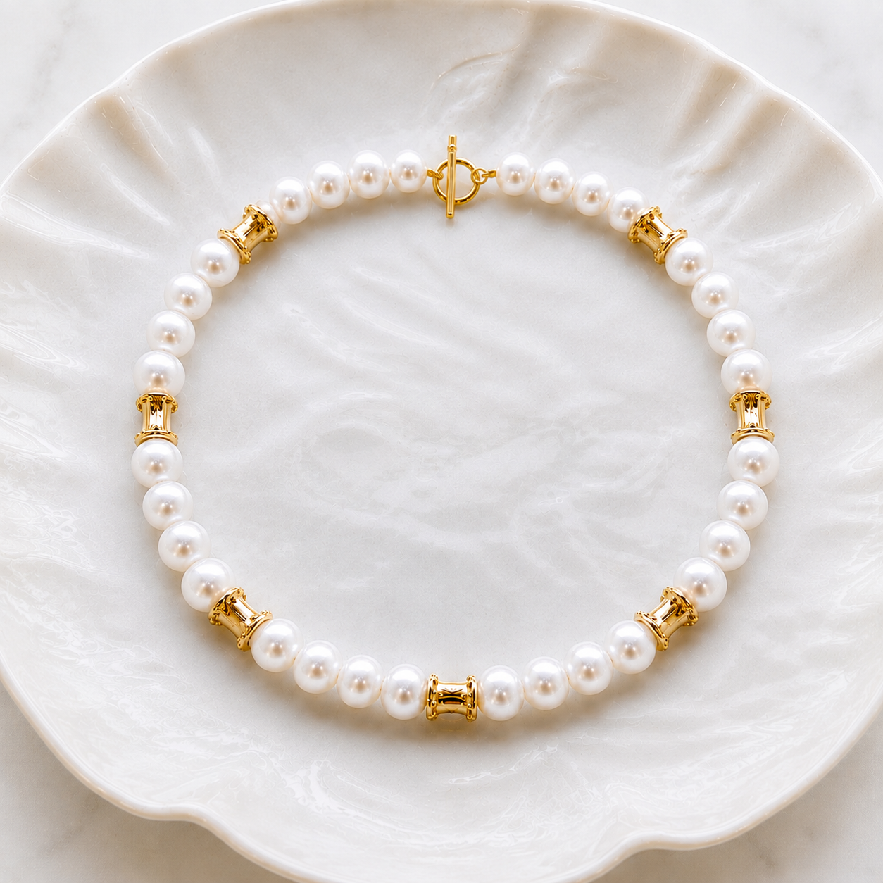 Gold spacer necklace