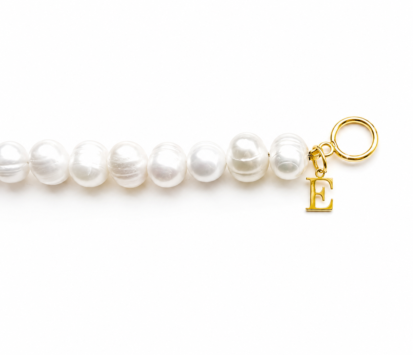 Initial Letter Bracelet, Genuine Natural Freshwater Pearl Charm Bracelet, Gold Vermeil Letter Jewelry, Personalized Birthday Gifts for Mum