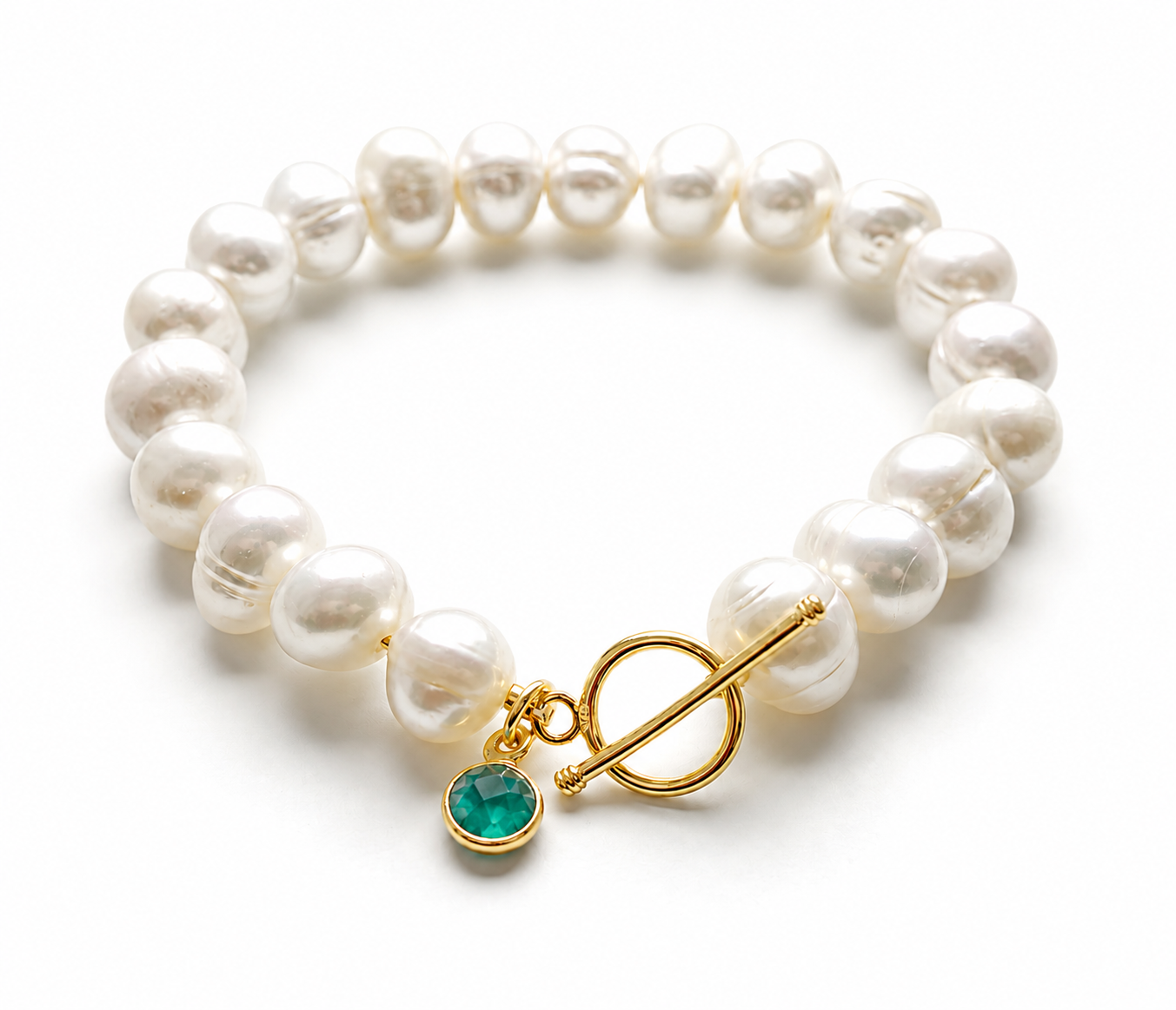May Birthstone Pearl Bracelet, Minimalist Charm Bracelet, Freshwater Pearl Bracelet Gold, May Birthday Gift for Her, Bridesmaid Jewelry