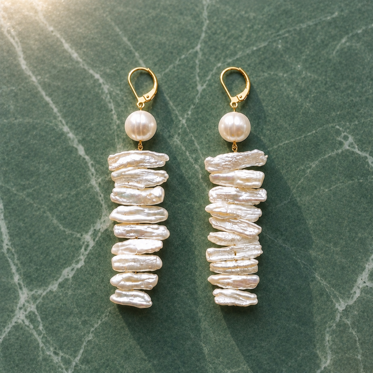 Pearl Drop Earrings, Freshwater Pearl Earrings, Bridal Statement Earrings, Long Pearl Dangle Earrings, Wedding Earrings, Bridesmaid Jewelry