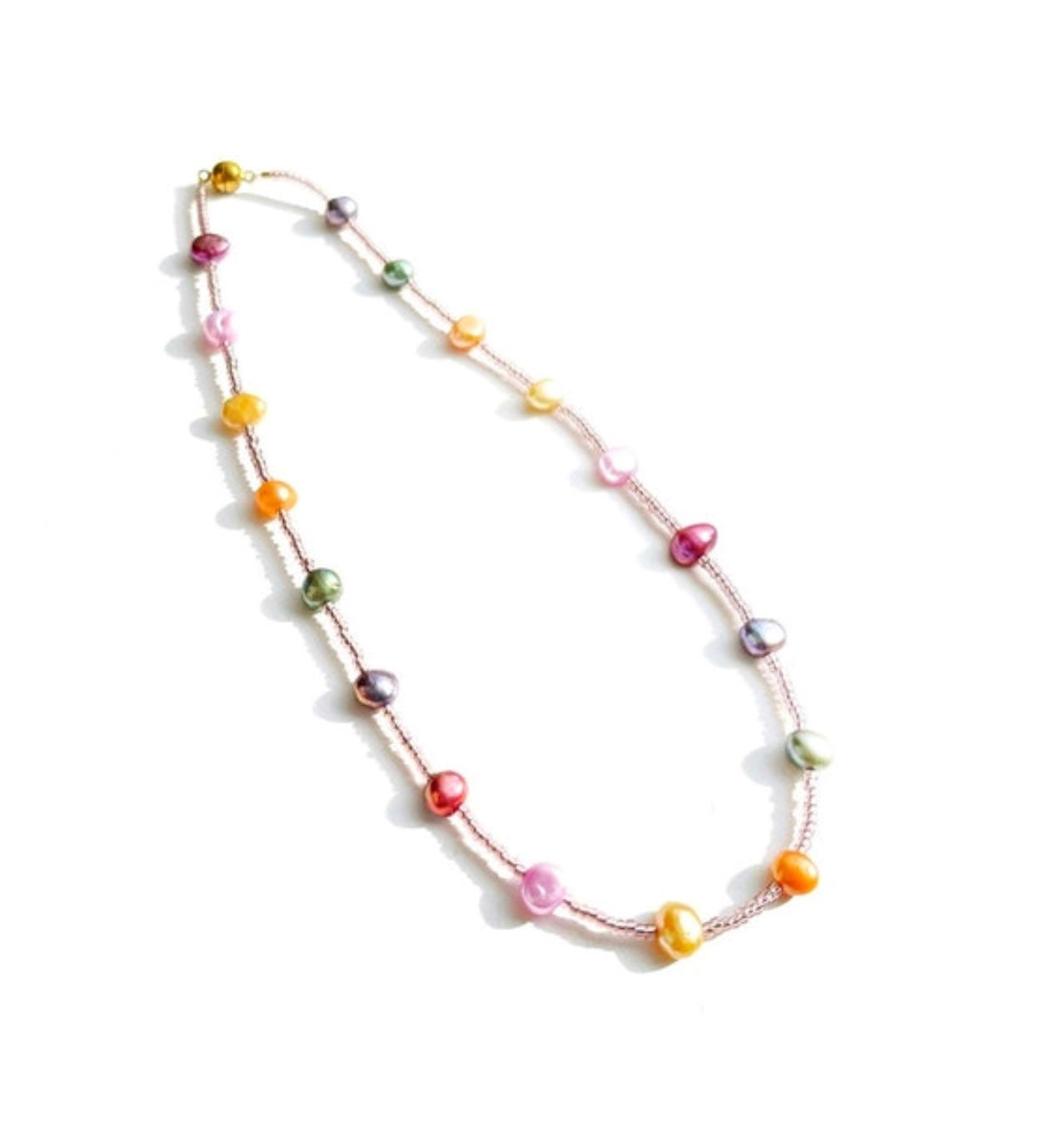Seed bead choker necklace for summer, dainty pearl necklace choker, colourful unique pearl jewelry